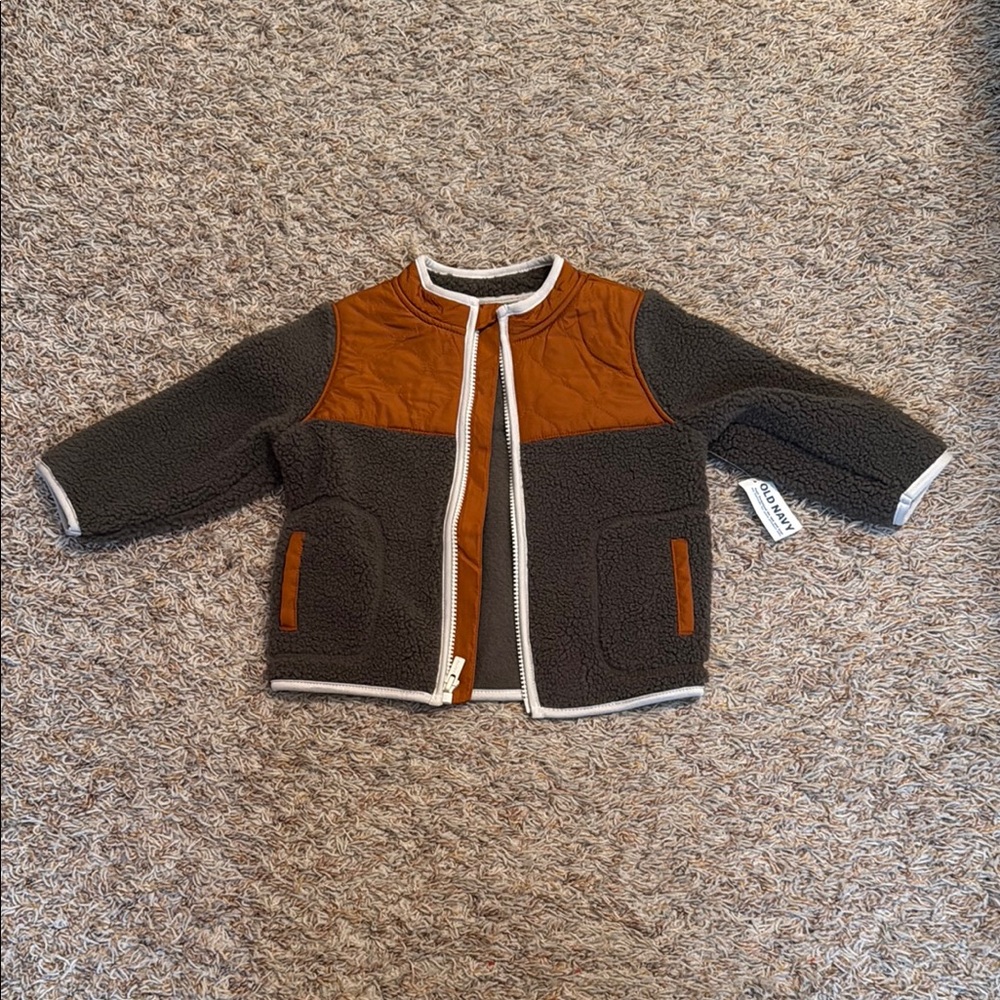 Brown and Gray Sherpa Jacket
